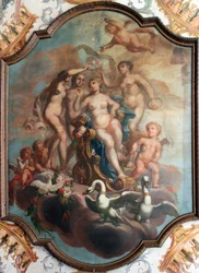 Deckenmalerei in der Toilettenkammer des Mecklenburgischen Apartments im Schloss Charlottenburg, Berlin